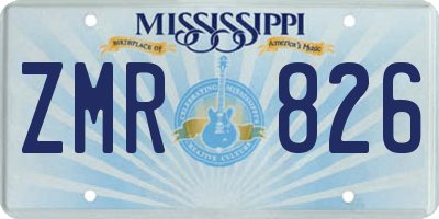 MS license plate ZMR826