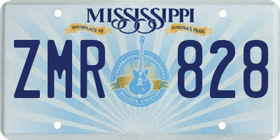 MS license plate ZMR828