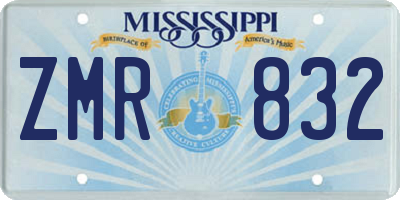 MS license plate ZMR832