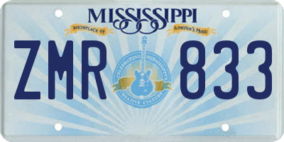 MS license plate ZMR833