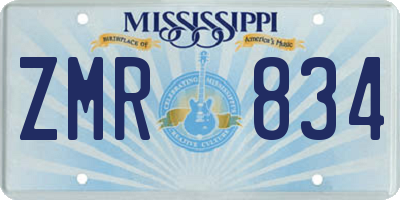 MS license plate ZMR834