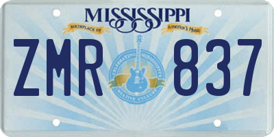 MS license plate ZMR837