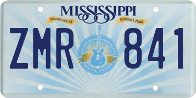 MS license plate ZMR841