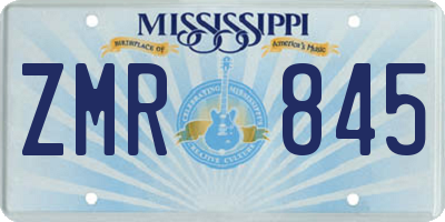 MS license plate ZMR845