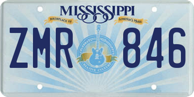 MS license plate ZMR846