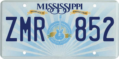 MS license plate ZMR852