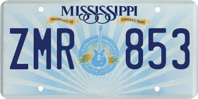 MS license plate ZMR853
