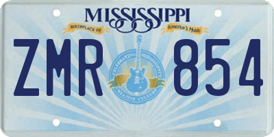 MS license plate ZMR854