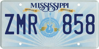 MS license plate ZMR858