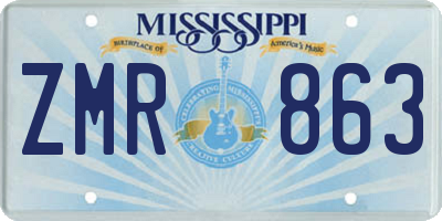 MS license plate ZMR863