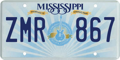 MS license plate ZMR867