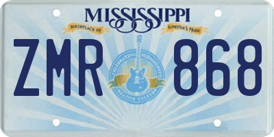 MS license plate ZMR868