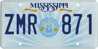 MS license plate ZMR871
