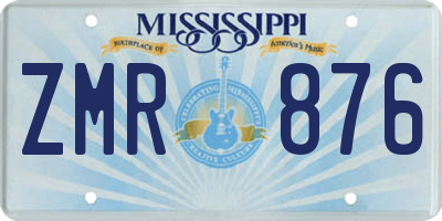 MS license plate ZMR876