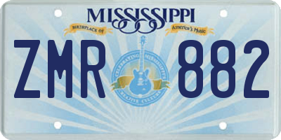 MS license plate ZMR882