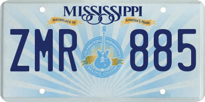 MS license plate ZMR885