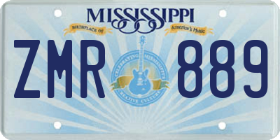 MS license plate ZMR889