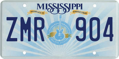 MS license plate ZMR904
