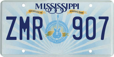 MS license plate ZMR907