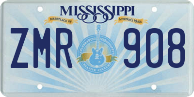 MS license plate ZMR908