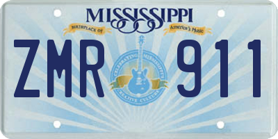 MS license plate ZMR911