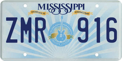 MS license plate ZMR916