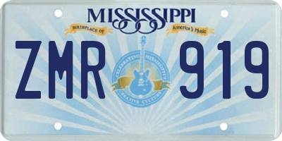 MS license plate ZMR919
