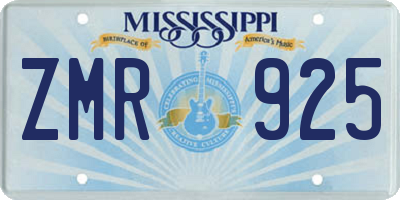 MS license plate ZMR925