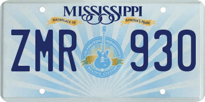 MS license plate ZMR930
