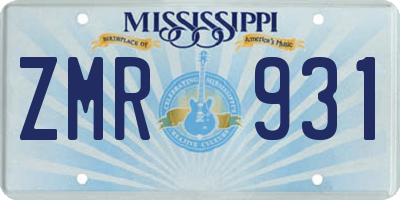 MS license plate ZMR931