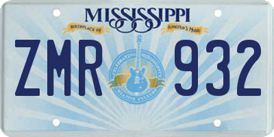 MS license plate ZMR932