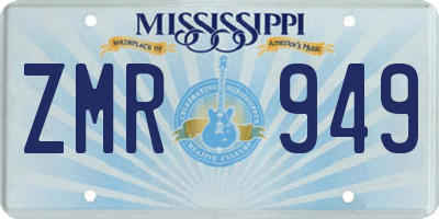 MS license plate ZMR949