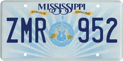 MS license plate ZMR952