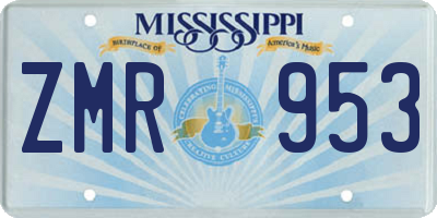 MS license plate ZMR953