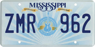 MS license plate ZMR962