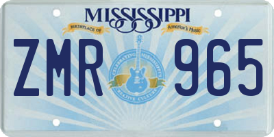 MS license plate ZMR965