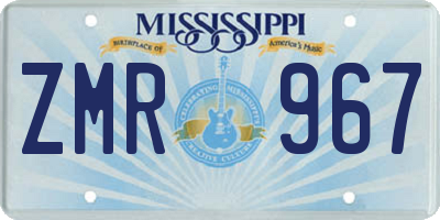 MS license plate ZMR967