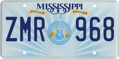 MS license plate ZMR968
