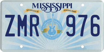 MS license plate ZMR976