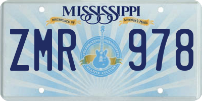 MS license plate ZMR978