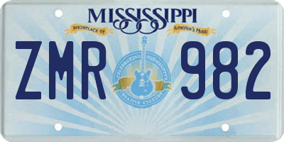 MS license plate ZMR982