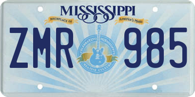 MS license plate ZMR985