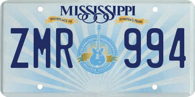 MS license plate ZMR994