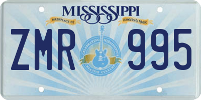 MS license plate ZMR995