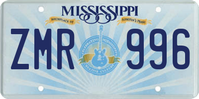 MS license plate ZMR996