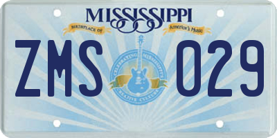 MS license plate ZMS029
