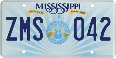 MS license plate ZMS042