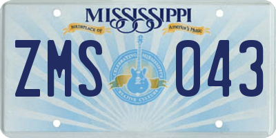 MS license plate ZMS043