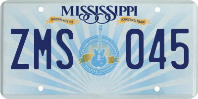 MS license plate ZMS045