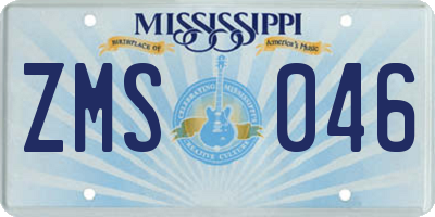 MS license plate ZMS046